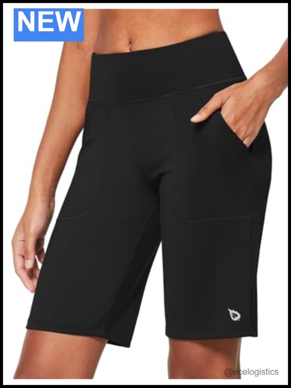 Women's Bermuda Long Shorts 10" High Rise Athletic Shorts with Pockets